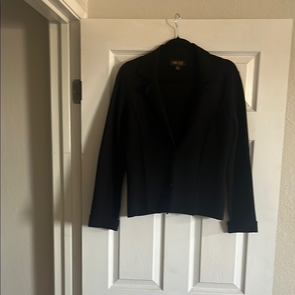 Tahari ASL Black Blazer Structured Suit Jacket